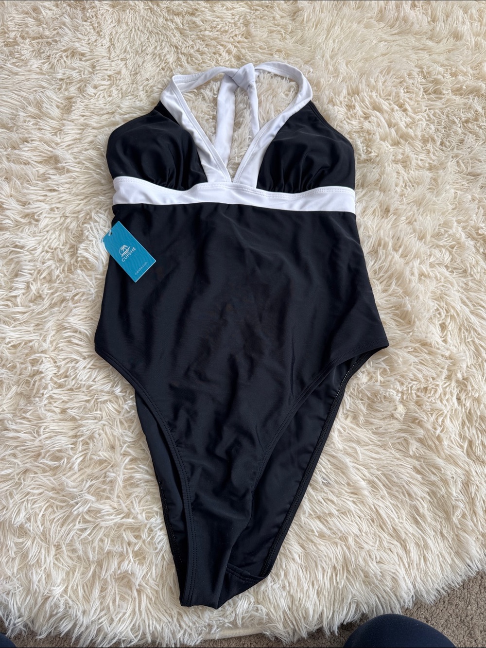 Cupshe Black & White Girls One-Piece Swimsuit